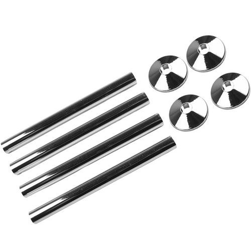 Easy Installation Chrome Radiator Pipe Sleeves Set of 8 Fits 15mm Pipes - Picture 15 of 59