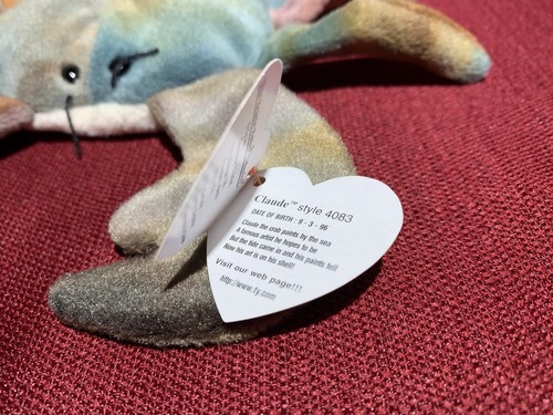 TY BEANIE BABY Claude 4ta Generación Pellets Etiqueta Errores (1996) - Imagen 6 de 9