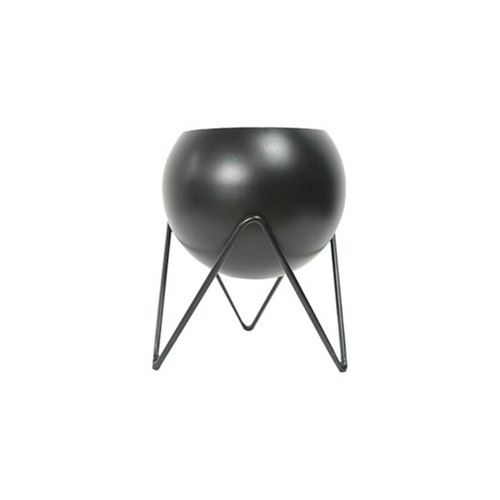 Round Vase Planter with Potted Plant Stand Modern Metal Flower Pot Plants Rack - Picture 12 of 12