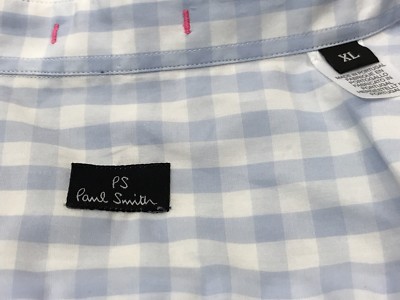 Chemise Homme PAUL SMITH PS - XL, Bébé Bleu Et Blanc Damier - Fabriqué Au Portugal