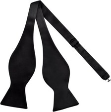 Alizeal Mens Solid Color Adjustable Self-tied Bow Ties Black