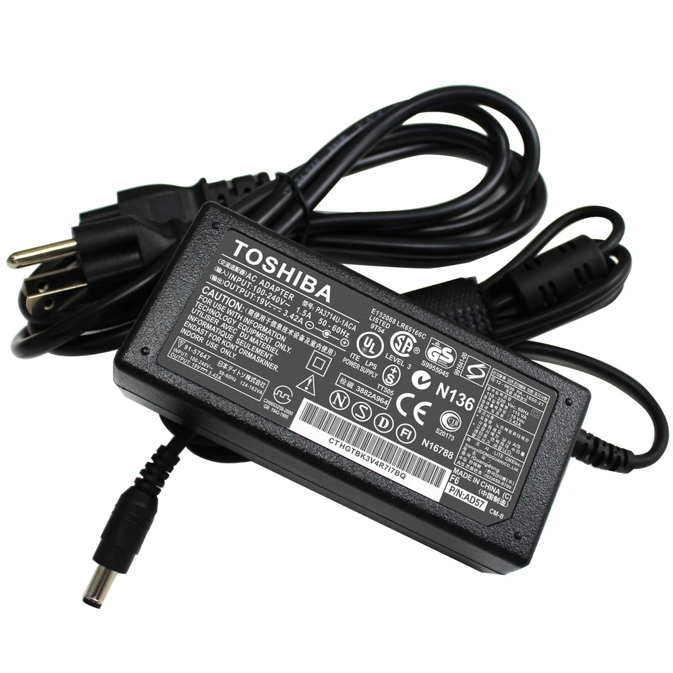 Genuine Brand AC Adapter Charger for Toshiba Laptop with Power Cord 19V 3.42A65W - Image 4 of 4