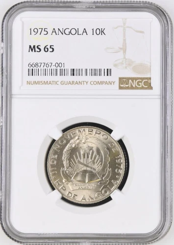 Angola 10 Kwanzas 1975 NGC MS 65