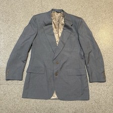 VTG Christian Dior Monsieur Mens Gray Cream Silk Jacket, Sports Coat Sz M