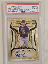 2023 Leaf Metal COLT EMERSON Rookie RC Auto Super Gold 1/1 PSA 10 GEM MINT