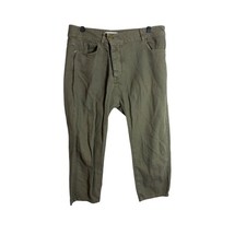 Nili Lotan Shon Pant Olive Green Cotton Linen Tapered Crop Trousers 6