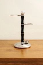 Vintage Style Shaving Stand:Safety Razor & Brush Holde Cartridge Barber-BLACK