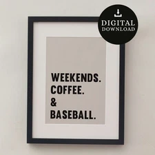 Digital Download Print | Sporst Decor | Baseball Printable Wall Art