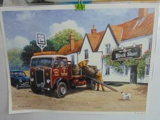 Print of Barnsley Brewery Dray on Delivery, by Kevin Walsh.13 x 10 Inches.