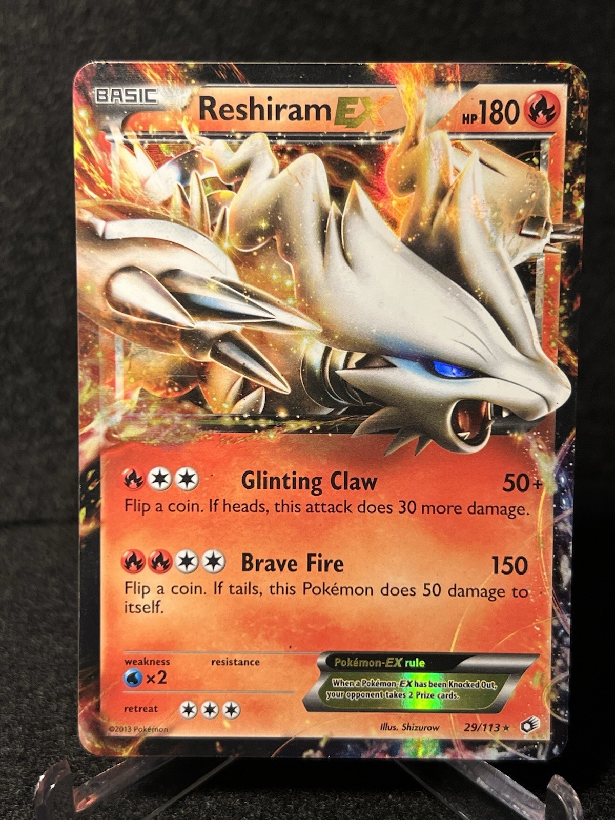 Reshiram EX Holo Ultra Rare Pokémon Card Legendary Treasures 29/113