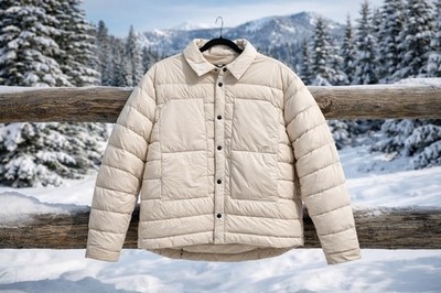 Obermeyer Explorer Down Shirt Jacket Mens L Cement Beige Insulated NWT