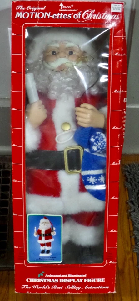 Vintage 24" Eléctrico MOTION-ettes Animado Papá Noel-1990- CAJA- ¡FUNCIONA! Foto 2 de 2