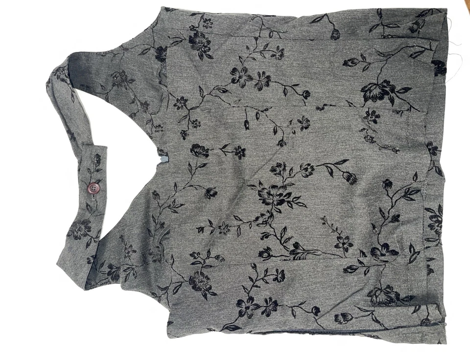 Chaleco Mujer Negro Studio Y, Estampado Floral, Vintage, Y2K Foto 3 de 3