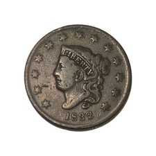 1832 Coronet Head Large Cent 1C Matron Head Early Copper Penny 