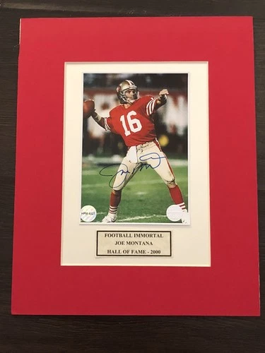 Joe Montana Signed 5x7 Photo In a 8x10 Matt. HOF. COA. 49ers