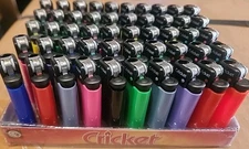 50CT 2.25" CRICKET LIGHTERS BABY MINI SIZE DISPOSABLE ASSORT CASE WHOLESALE Disp