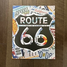 Route 66 License Plate Collage Metal 12" x 15" Decorative Tin Sign