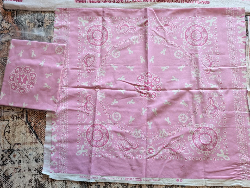 Breast Cancer Awareness Fabric LOT Timeless Treasures Windham Northcott NEW - Image 4 of 4