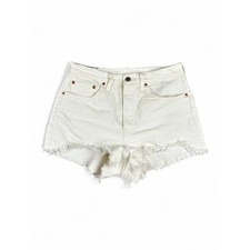 Levi's White Distressed Cutoff Denim Shorts - Women's Size 28