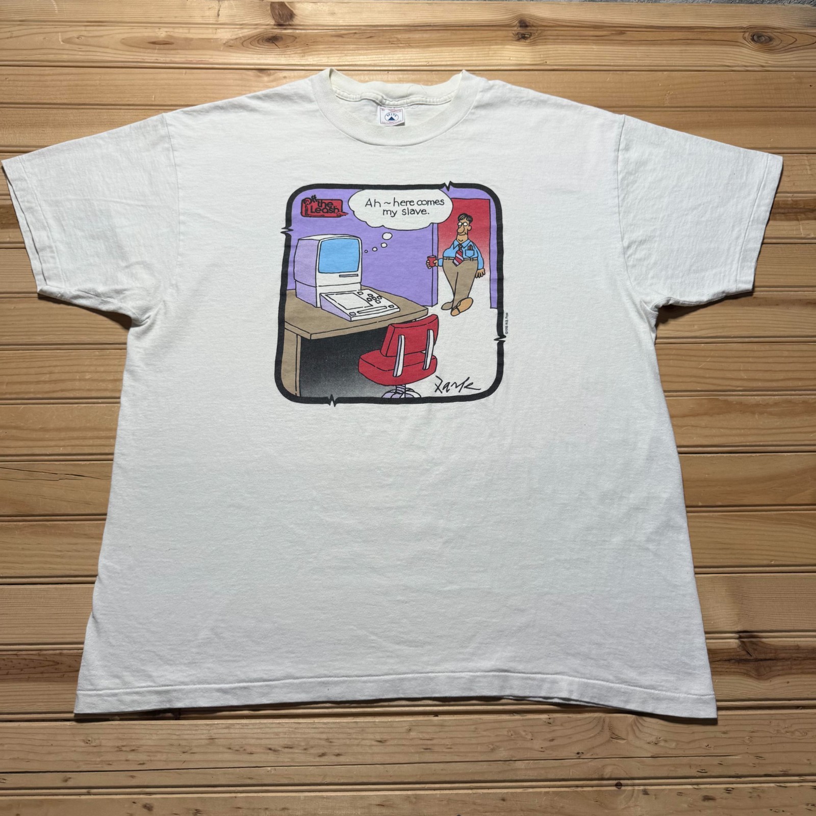Vintage 90s 1995 Office Computer Employee Comic Funny T-Shirt USA Made - Size XL