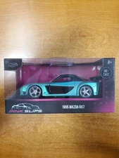 Jada Pink Slips *1995 Mazda RX7* Teal/Black 1:32 Scale Die-Cast Toy Car E7B