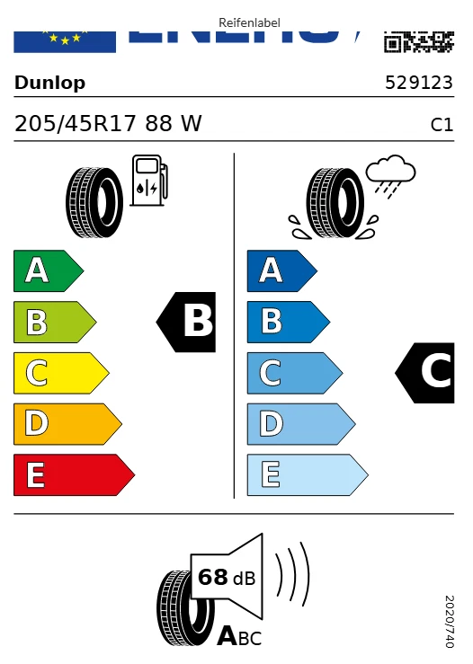 1x 205/45 R17 88W * Sommer Reifen Dunlop Sportmaxx RT Demontage - Bild 3 von 3