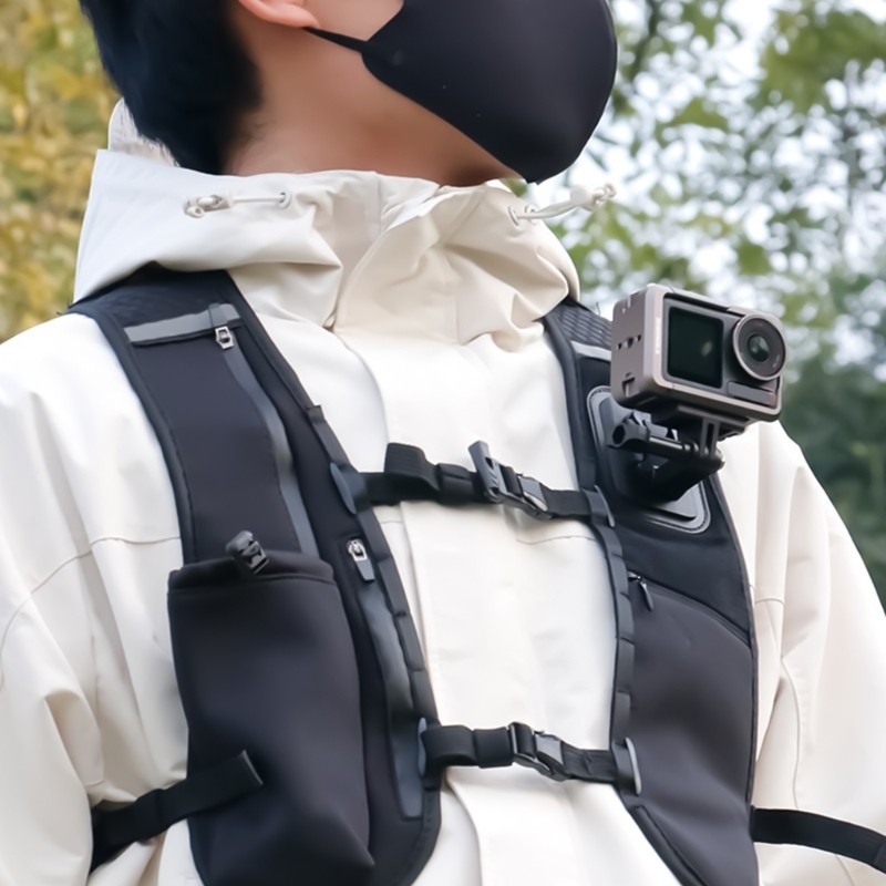 Action Camera Chest Mount Vest Backpack For Camera Cycling Skiing ...