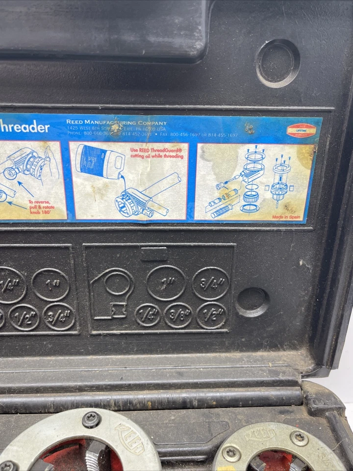 Rigid Reed Pipe Threader Tool Set Dies 1” to 1/2” With Extra’s Ridgid 47790 - Image 4 of 4