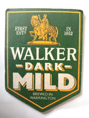 Vintage WALKERS - Walker Bitter / Dark Mild ... Cat No'80 Beer mat / Coaster