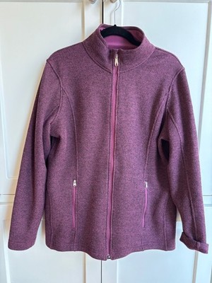 Spyder Women's XL Purple Mauve Full Zip Fleece Jacket Zip Pockets Ski Outdoor