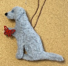 WEIMARANER with RED BUTTERFLY - Part needle felted DOG