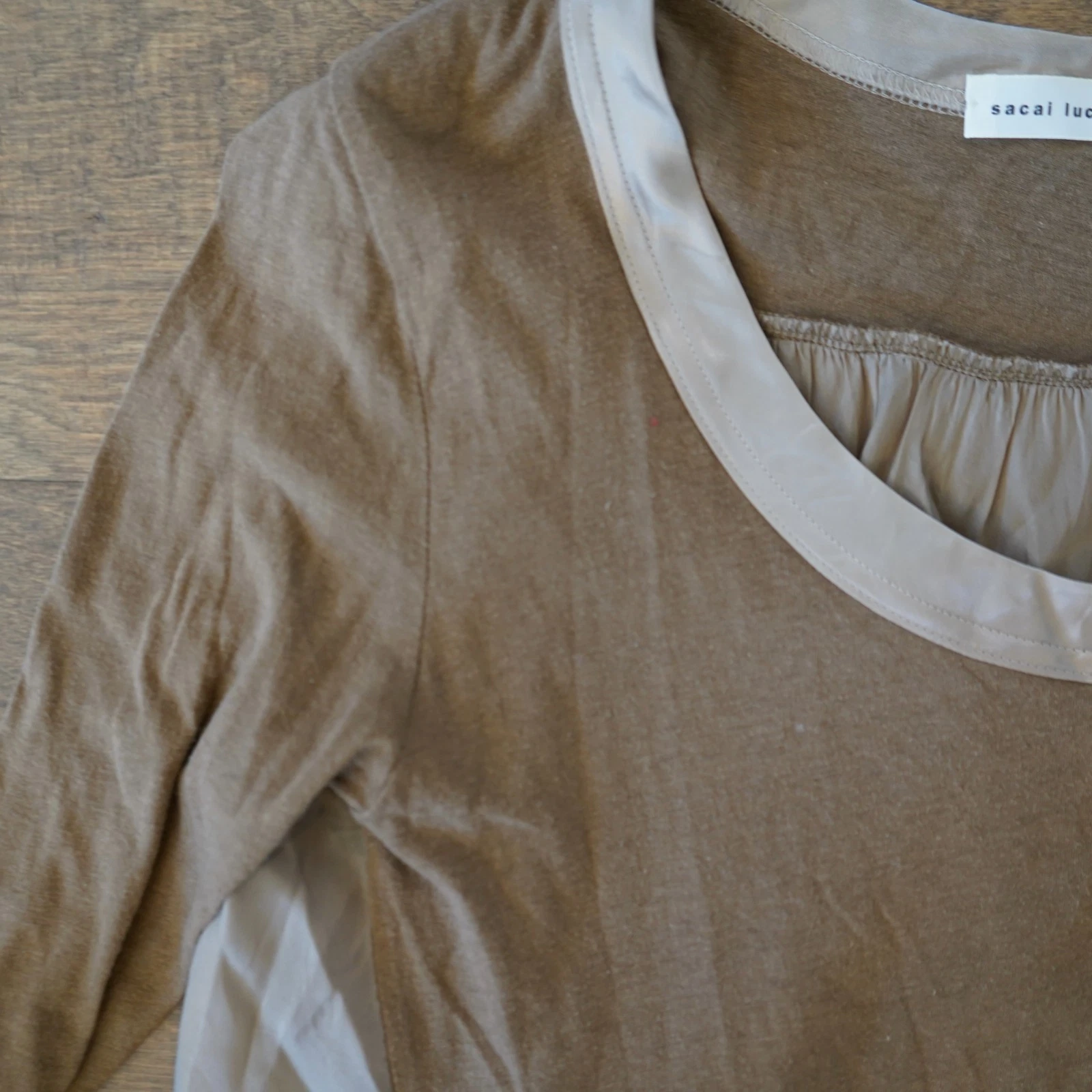 DIOR SACAI LUCK LUXURY maglia di lana BEIGE MANICA LUNGA DONNA est. TAGLIA L