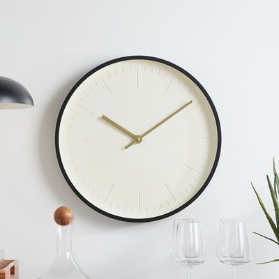 20'' Round Indoor Modern Black Analog Wall Clock for Office Home Easy to Hang US