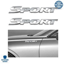2 Pcs Silver Chrome 3d Car Sport Emblem Stickers For Suvs Sedans