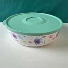 Tupperware Click Container Twist Stack Store 2.5 Qt/ 10.5 Cup Flowers dandelion