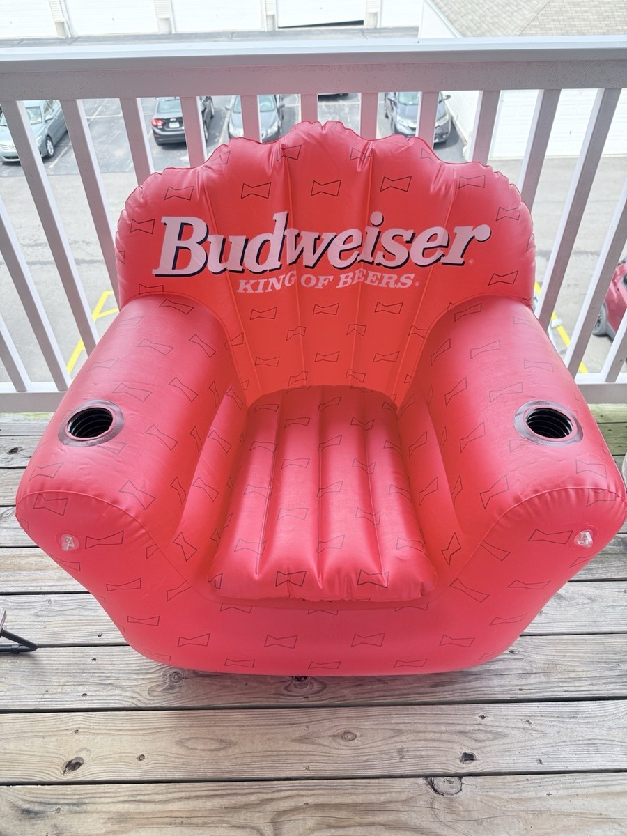 激レア！ バドワイザー Bud SuRF TOUR チェア イス 椅子 NEW Vintage Red Budweiser Huge Inflatable Cooler Chair Sofa 1990s