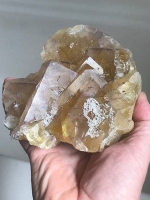 Fluorite, yellow, with thin purple zoning, Minerva 1 mine, Illinois, USA
