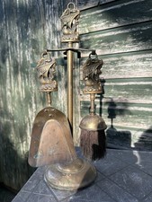 Vintage Kominek Stojak towarzyszący Mosiądz Żaglowiec Galleon Łódź