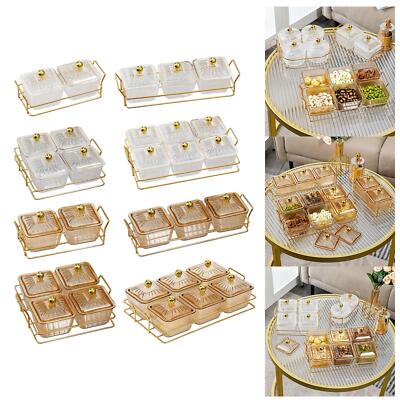 Kreative geteilte Servierplatte mit Deckel für Dessert Snacks Nüsse Früchte
