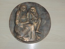 SCULTURA PLACCA IN BRONZO DONNE SARDE