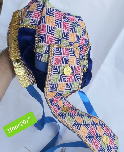 Traditioneller palästinensischer Kopfschmuck Stickerei Hochzeit Hena handgefertigt schönes Stück - Bild 5 von 10