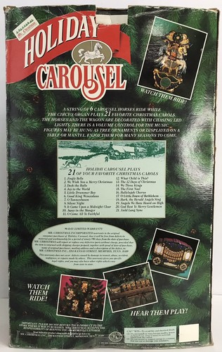 Mr. Christmas Holiday Carousel 6 Horses 21 Songs Lights 1992 VIDEO-READ - Picture 8 of 9
