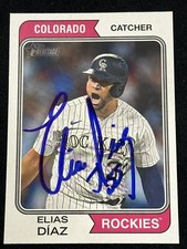 2023 Topps Heritage Signed SP #721 Elias Diaz - Padres Autographed Auto Rockies