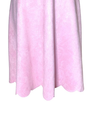Papagallo Pink Faux Suede Dress Fit and Flare 4 Scalloped Hem - Picture 4 of 12
