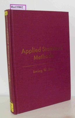 Applied Statistical Methods. ( Operations Research and Industrial Enginee 199237