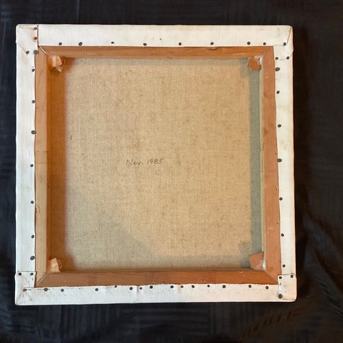 Quadro olio moderno surrealista originale dipinto a mano teschio perline surrealismo anni 80 - Foto 7 di 7