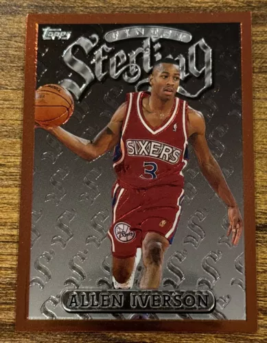 1996-97 Topps Finest Common Bronze #240 Allen Iverson RC 76ers Rookie HOF