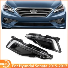 For 2015 2016 2017 Hyundai Sonata Pair LED DRL Daytime Running Lights Fog Lamp