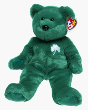 Ty Beanie Baby Erin The Bear Irish Clover Green