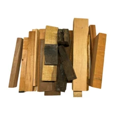 Box of Mixed Domestic Species + Mahogany + Ebony Scrap Cutoffs | 15 Lbs